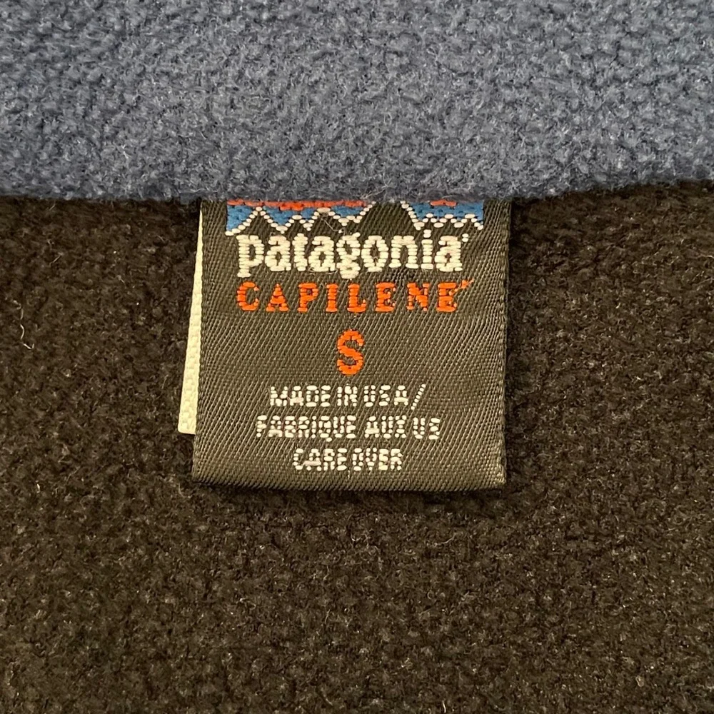 Vintage Patagonia Capilene Fleece Pullover Mens Small Black 1/4 Zip Made in‎ USA